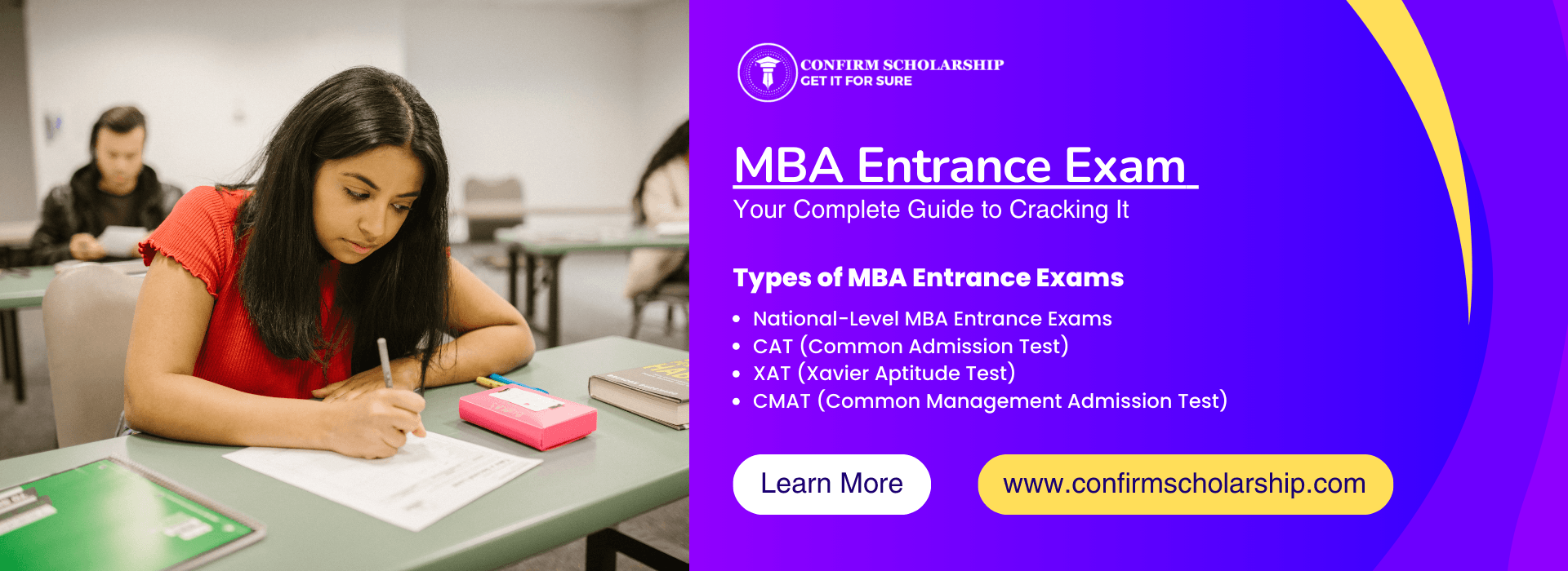 Student solving quantitative aptitude questions during MBA exam preparation.