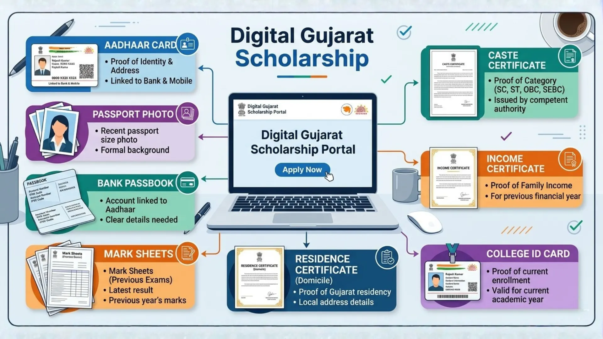 Documents Required for Digital Gujarat Scholarship